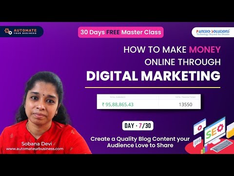 FREE Digital Marketing Master Class - Day 7/30  | Sobana Devi