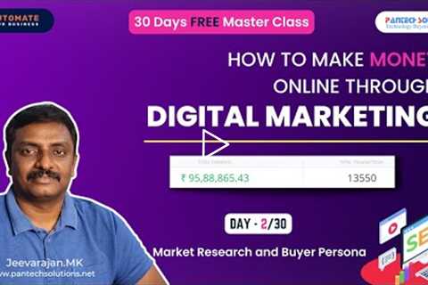 FREE Digital Marketing Master Class - Day 2/30 - Market Research and Buyer Persona | Jeevarajan M.K