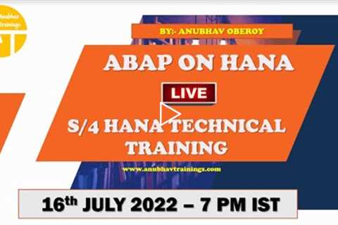 ABAP on HANA Live Demo || S/4HANA Training || 16th July 2022 7 PM IST - New LIVE Batch || CDS, AMDP