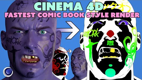 C4D How To Fastest Comic Book Style Render in Cinema 4D Sketch and Toon Optional NO Redshift