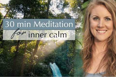 30 Minute Half-Guided Breathing Meditation for Inner Calm | with Water and Nature Sounds