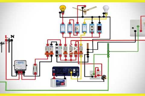 Complete House Wiring with Inverter Connection | Single Phase Full House Wiring Diagram |