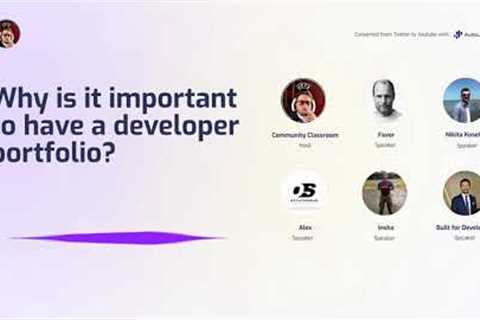 Why is it important to have a developer portfolio?