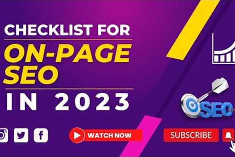 Checklist for On-page SEO in 2023 | On-page SEO in 2023