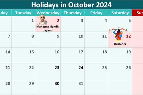 Holidays in October 2024